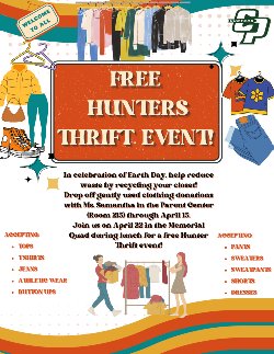 flyer for Hunter Thrift Event